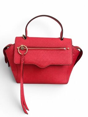 Rebecca Minkoff Red Pebbled Leather Satchel Gold Hardware Bag
